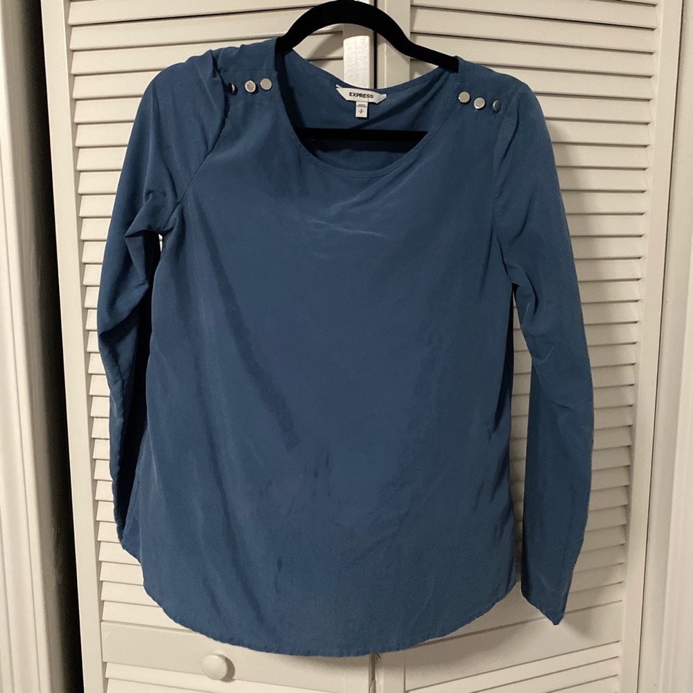 Express long sleeve work top with silver detail